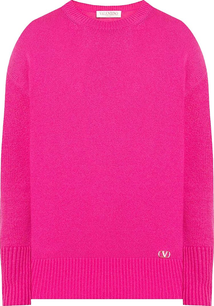 Valentino Logo Crewneck Long-Sleeve Jumper 'Pink'