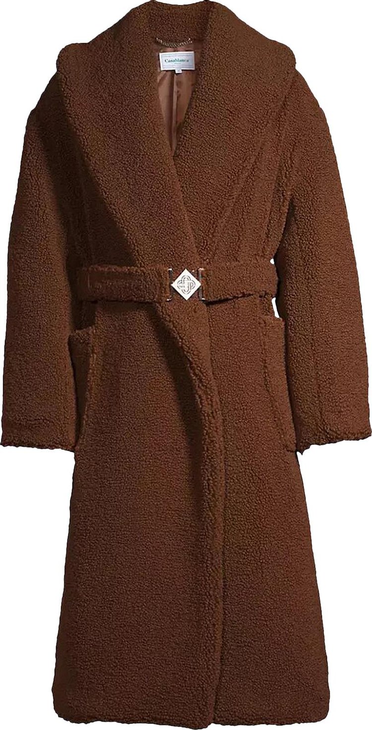 Casablanca Recycled Polyester Shearling Robe 'Brown'