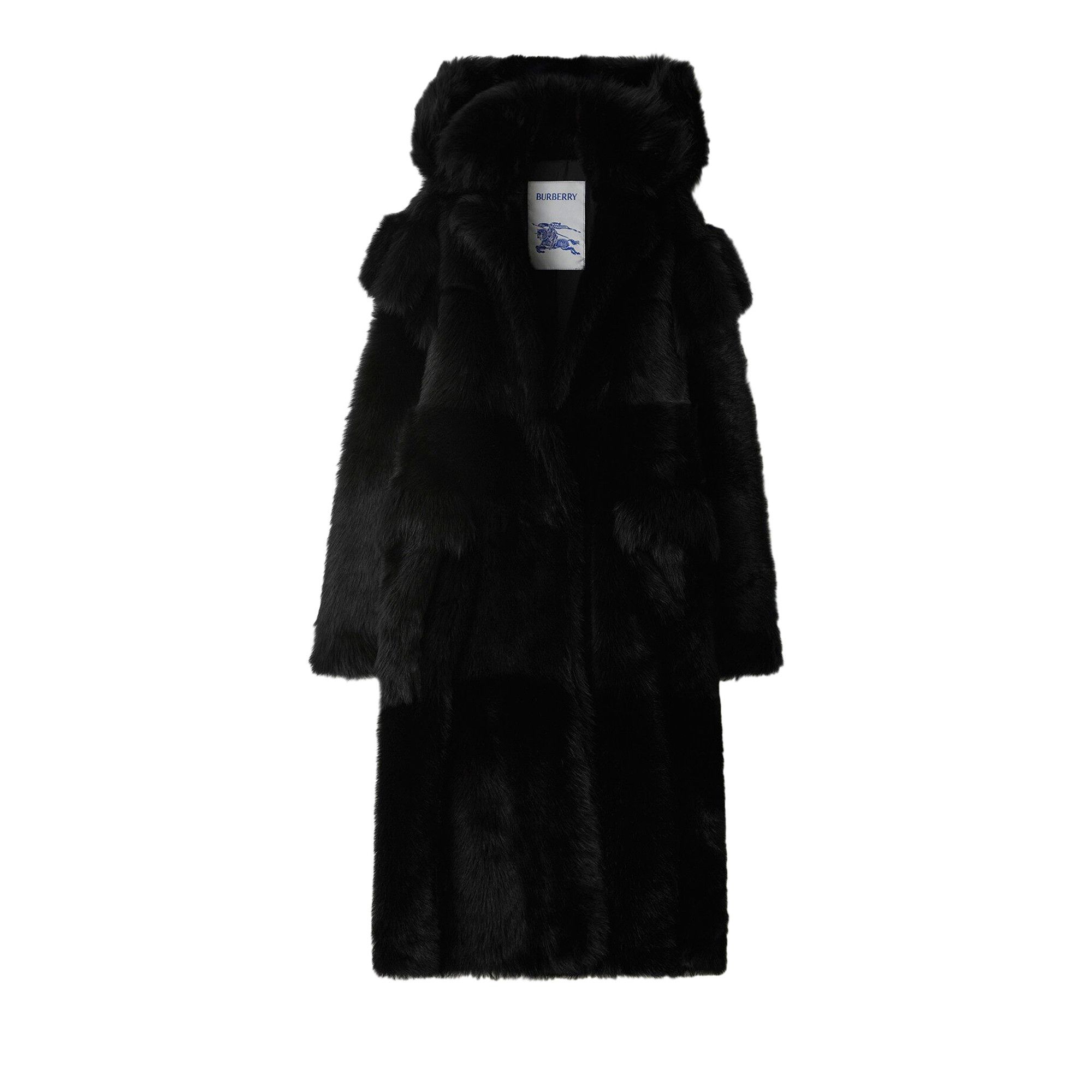 Burberry black cheap shearling coat