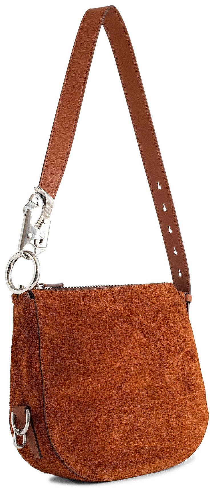 Burberry Asymmetric Design Suede Shoulder Bag Bruciato
