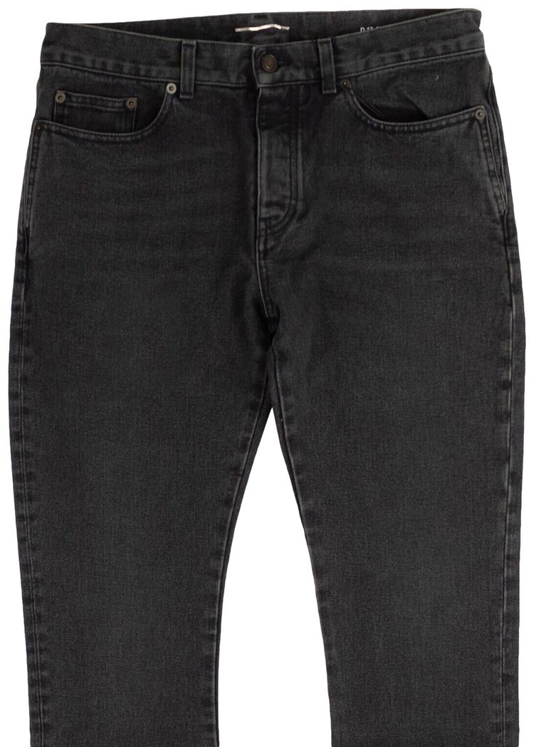 Saint Laurent Wash Straight Leg Jeans Black