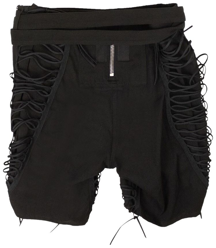 Saint Laurent Laced Panel Shorts Black