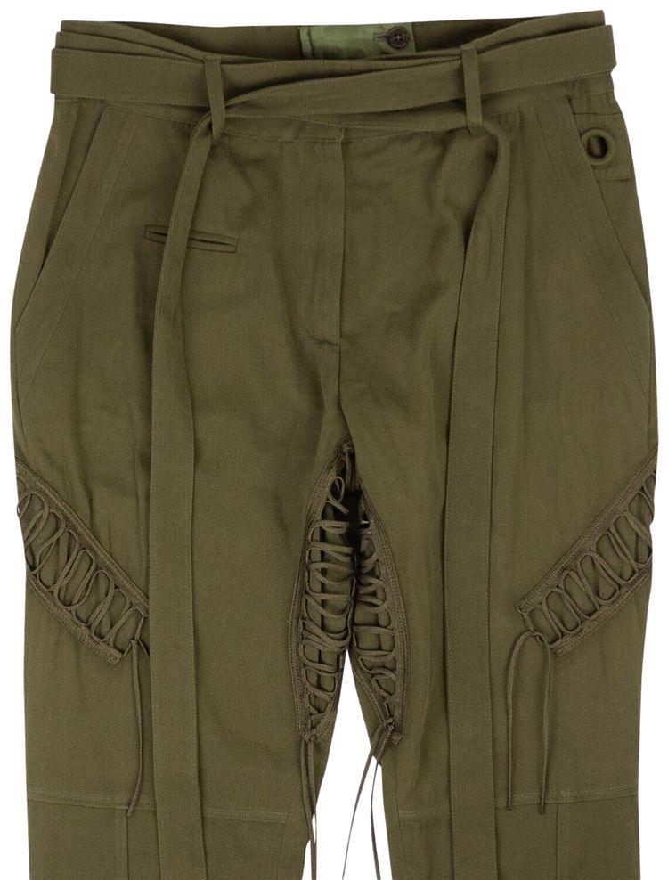 Saint Laurent Multi Lace Garbardine Pants Green