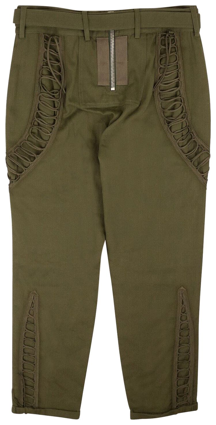 Saint Laurent Multi Lace Garbardine Pants Green