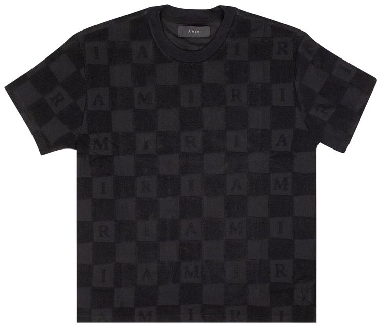 Amiri Checked Towel T Shirt Black