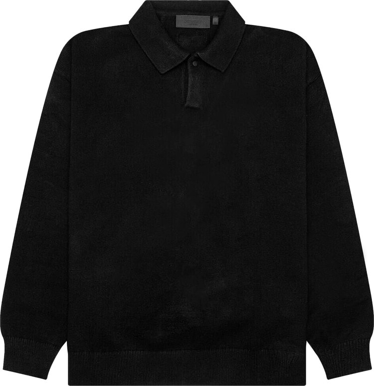 Fear of God Essentials Knit Polo 'Jet Black'