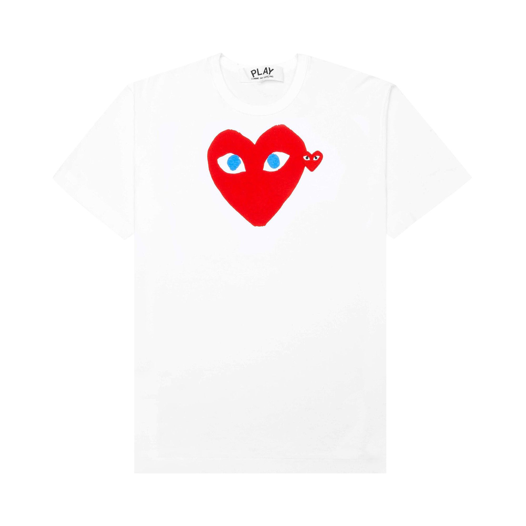 Buy Comme des Garçons PLAY Blue Eyes Red Heart T-Shirt