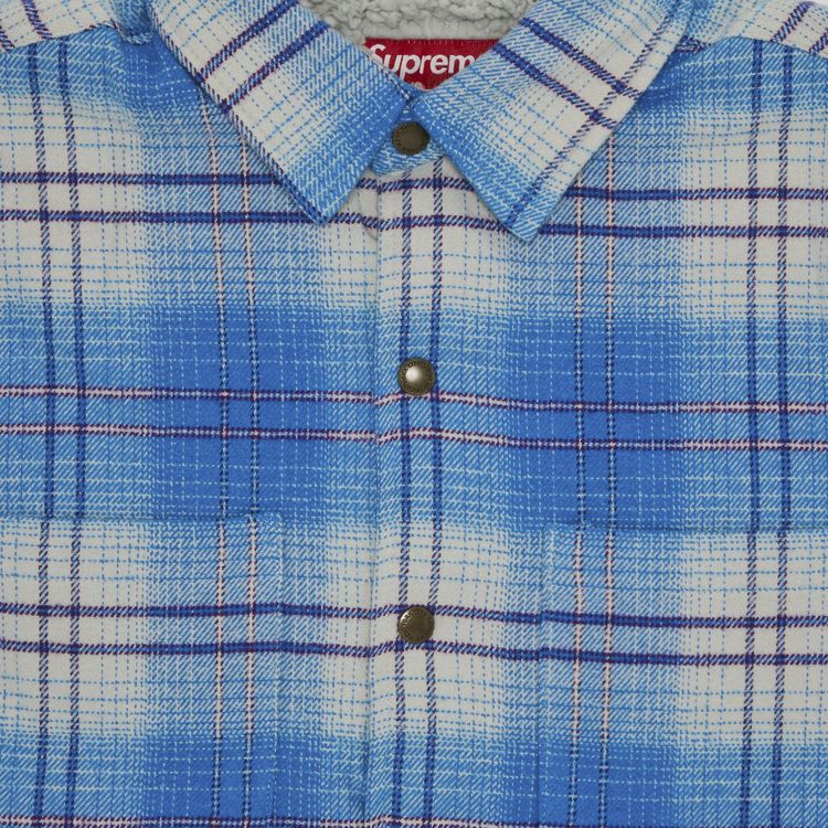 Supreme Lined Flannel Snap Shirt Blue