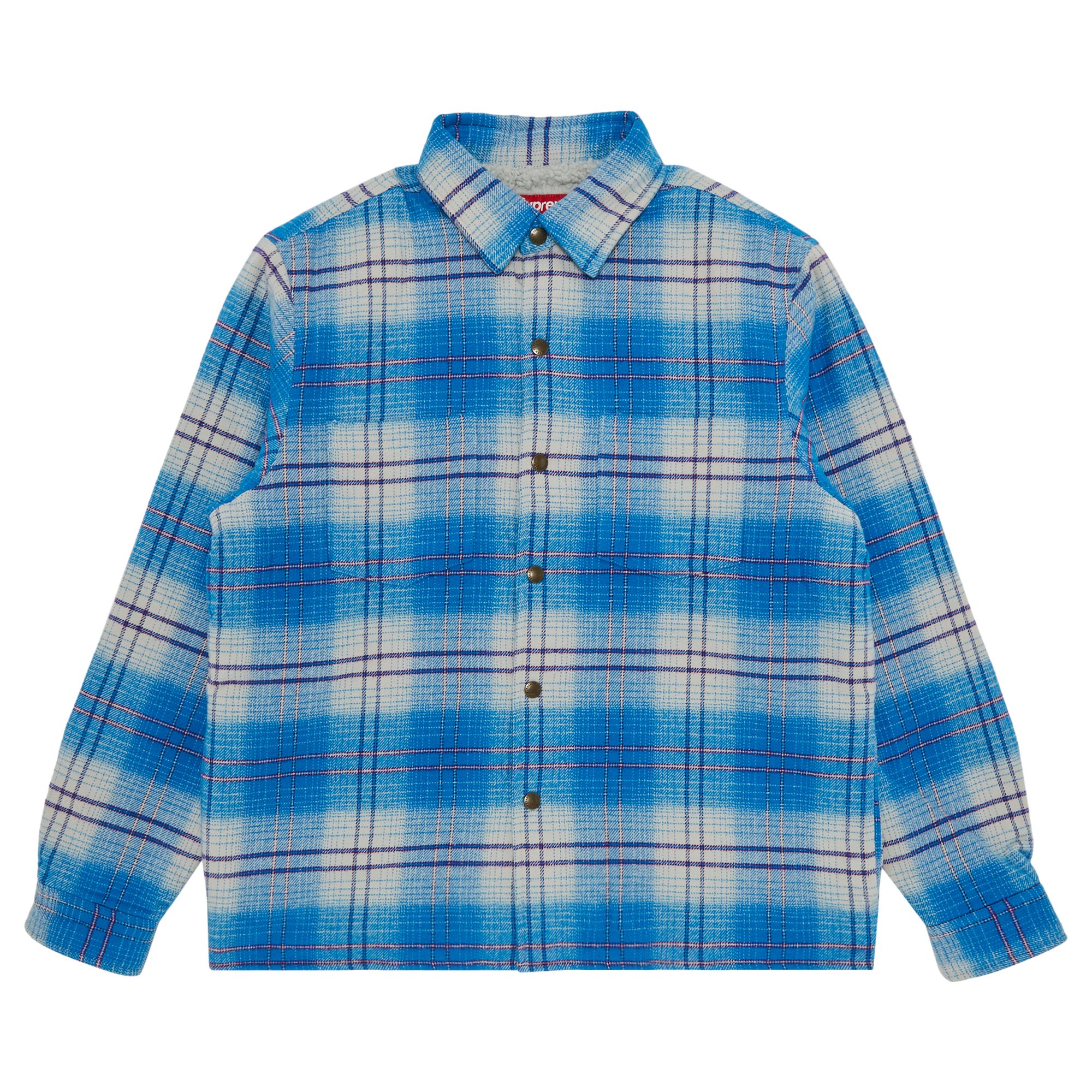 Supreme Lined Flannel Snap Shirt Blue
