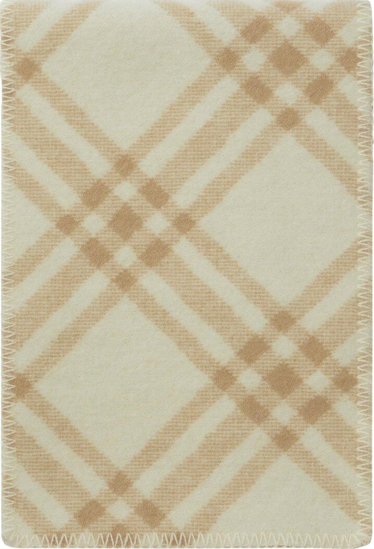 Burberry Check Wool Scarf Light Archive Beige