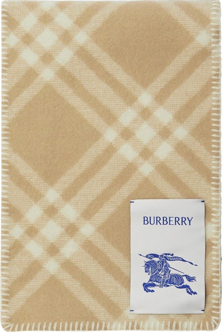 Burberry Check Wool Scarf Light Archive Beige