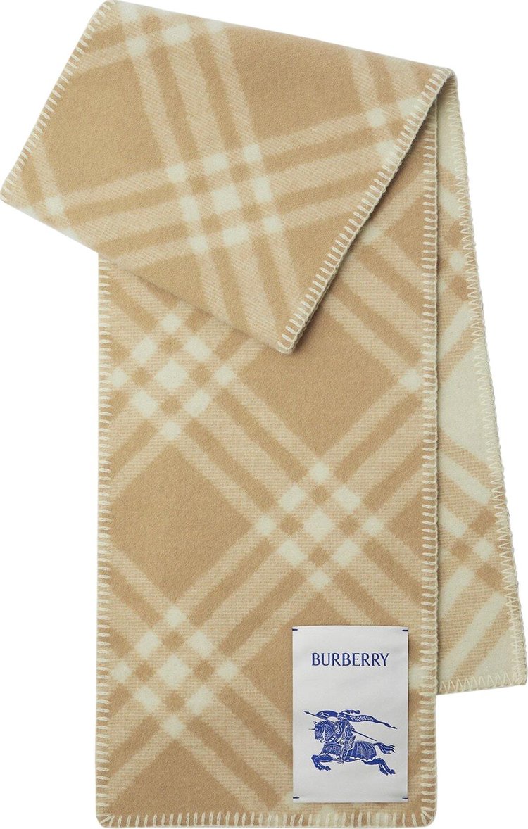 Burberry Check Wool Scarf 'Light Archive Beige'