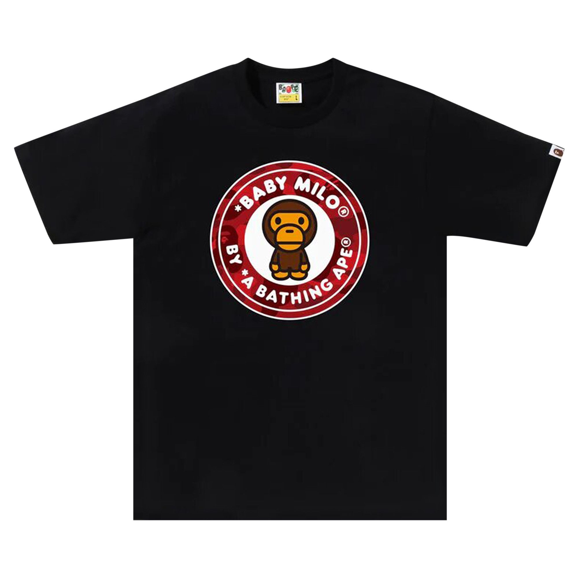 Red and black bape shirt outlet