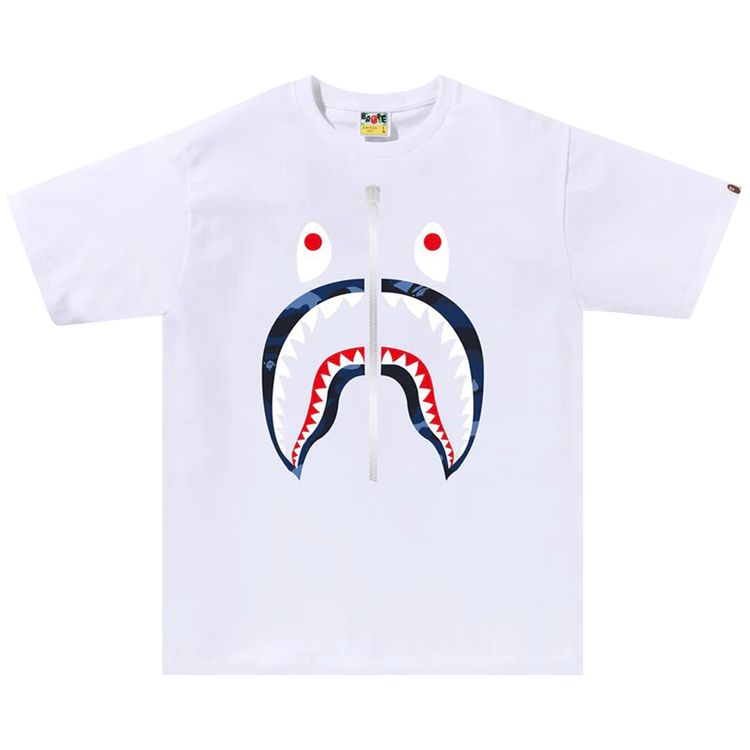 BAPE Color Camo Shark Tee WhiteNavy
