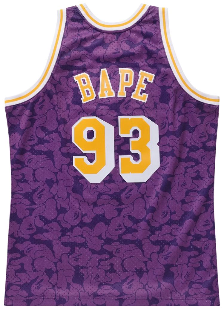 BAPE x Mitchell Ness Lakers ABC Basketball Swingman Jersey Purple