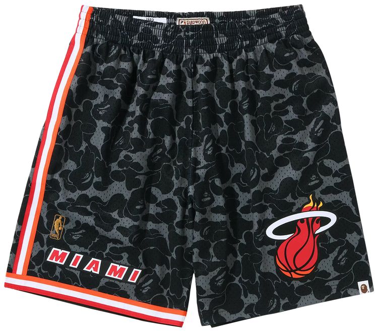 BAPE x Mitchell  Ness Miami Heat Shorts Black