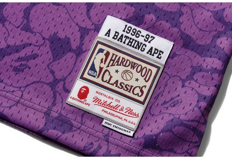 BAPE x Mitchell Ness Lakers ABC Basketball Swingman Jersey Purple