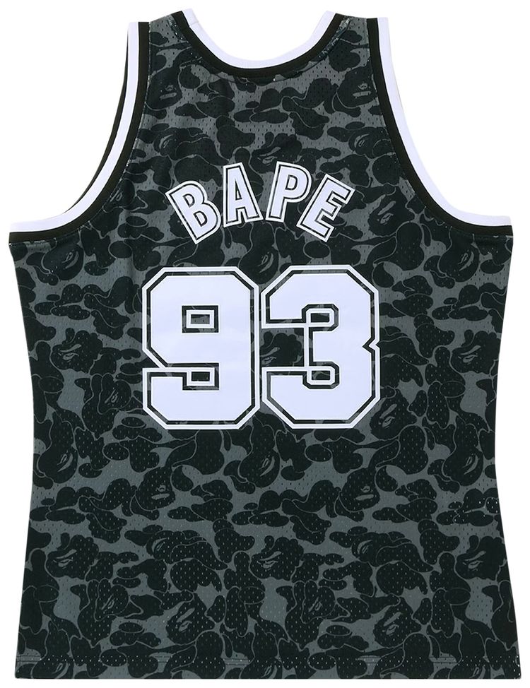 BAPE x Mitchell  Ness New Jersey Nets Jersey Black