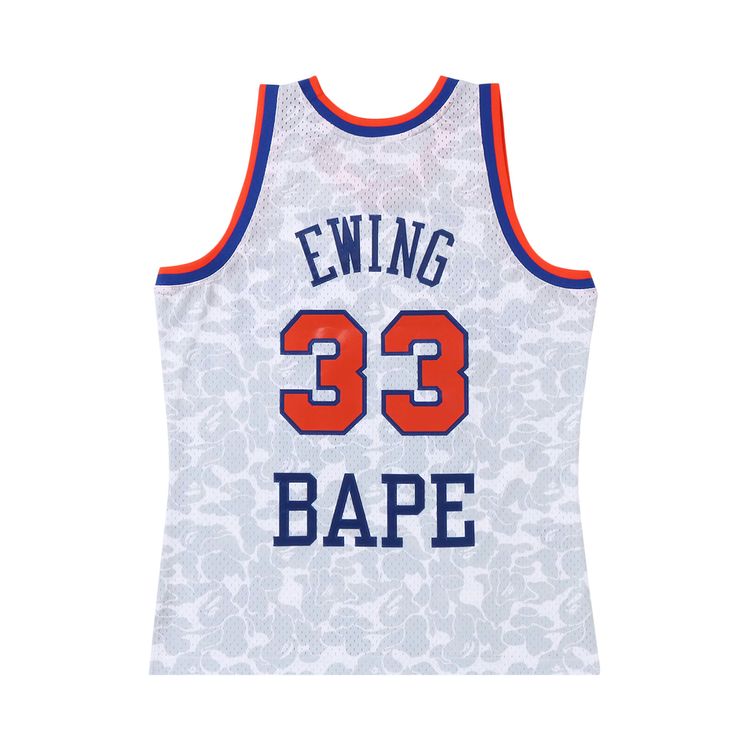 BAPE x Mitchell  Ness New York Knicks Ewing Jersey White