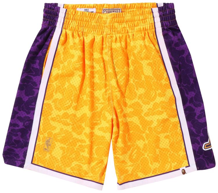 BAPE x Mitchell  Ness Los Angeles Lakers Shorts Yellow
