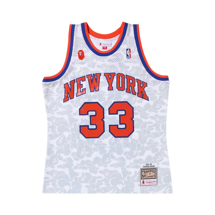 BAPE x Mitchell  Ness New York Knicks Ewing Jersey White