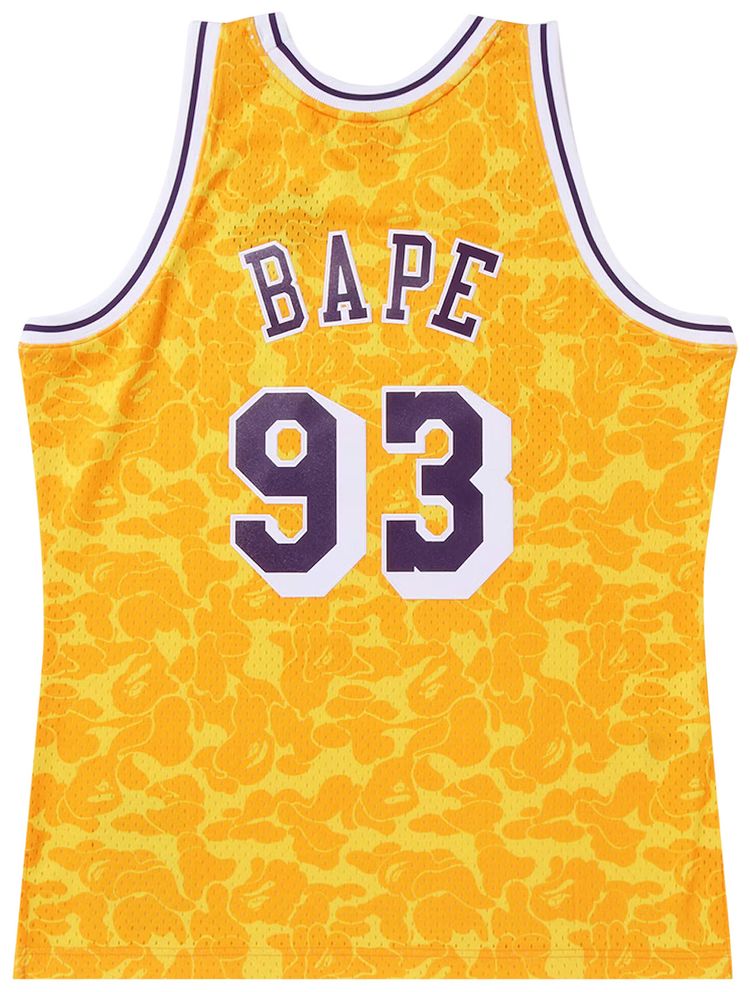 BAPE x Mitchell  Ness Los Angeles Lakers Jersey Yellow