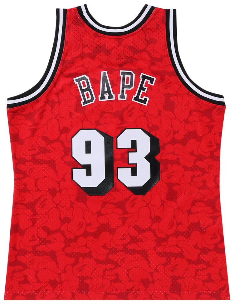 BAPE x Mitchell  Ness Miami Heat Jersey Red
