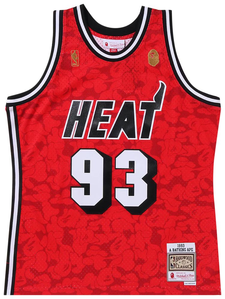 BAPE x Mitchell  Ness Miami Heat Jersey Red