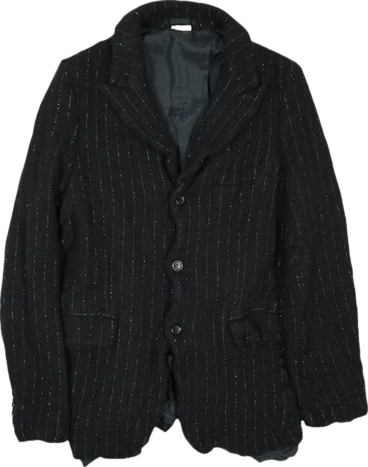 Comme des Garçons Homme Plus Lamé Stripe Jacket 'Black/Silver'