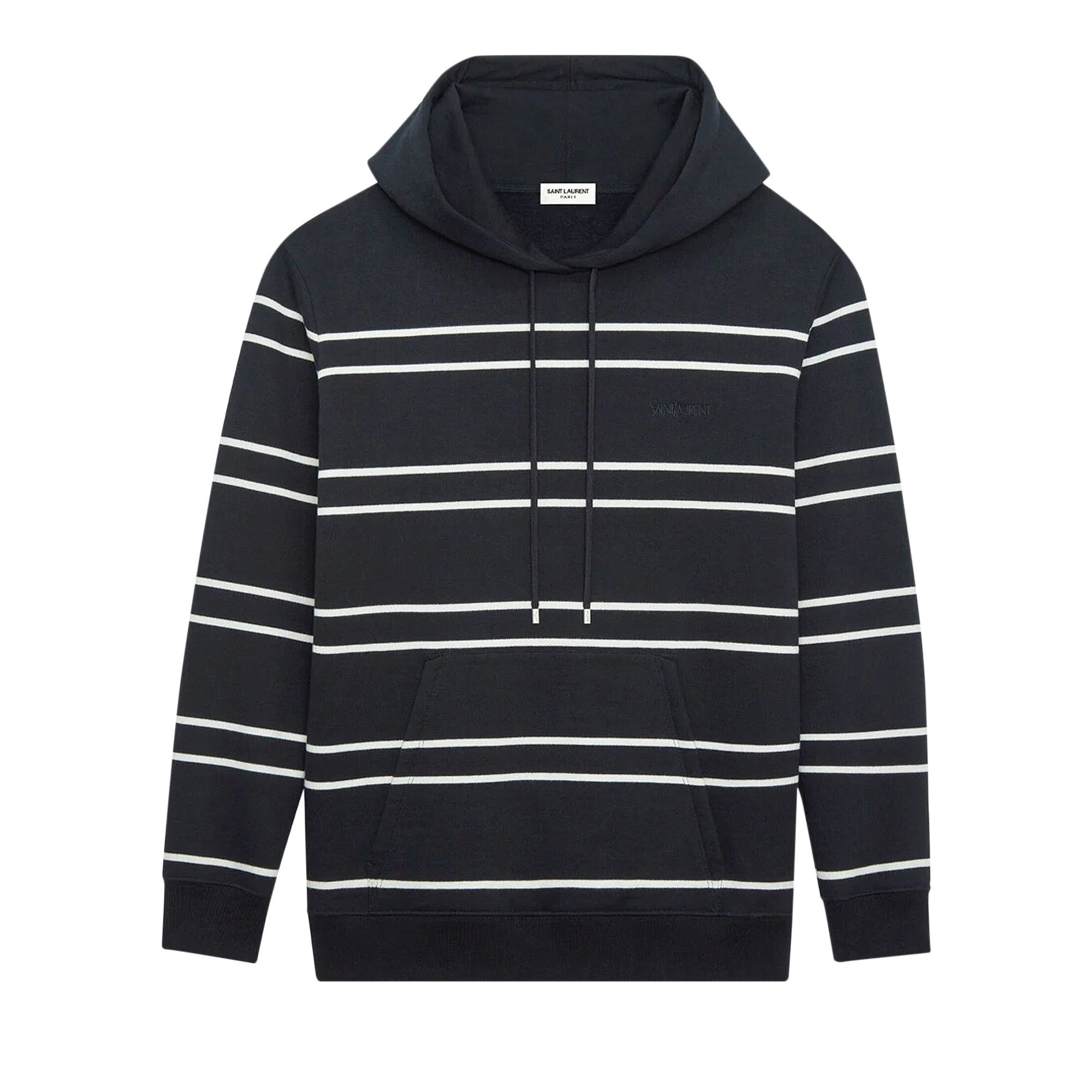 SAINT LAURENT PARIS|HOOD/ZIP-UP (759979 Y37IZ 1095) Buy Saint Laurent Striped Drawstring Hoodie 'Black/Natural