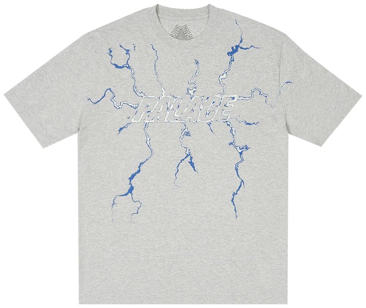 Palace Fully Charged T Shirt Grey Marl