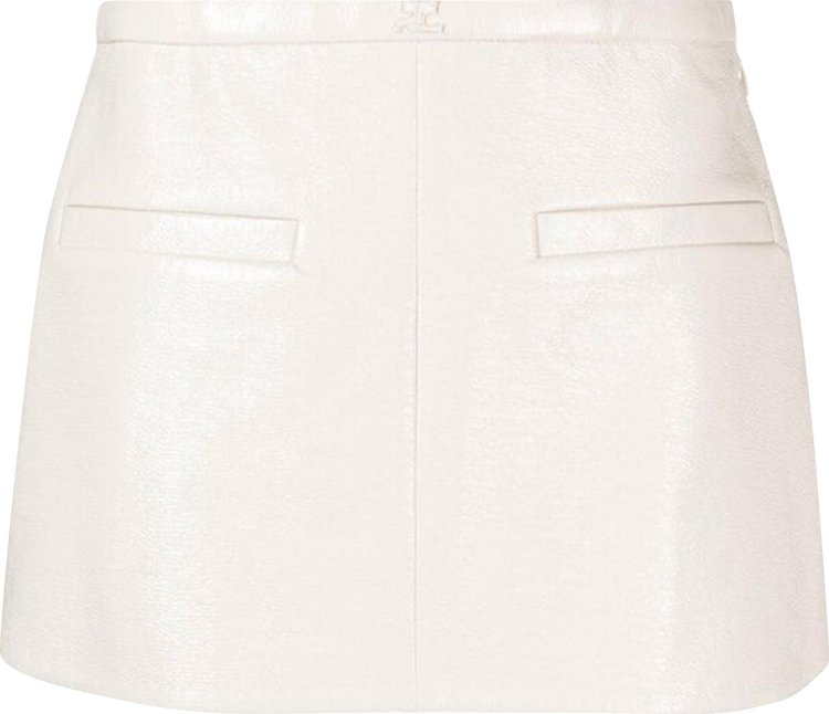 Courrèges Heritage A-Line Vinyl Mini Skirt 'Blanc Casse'