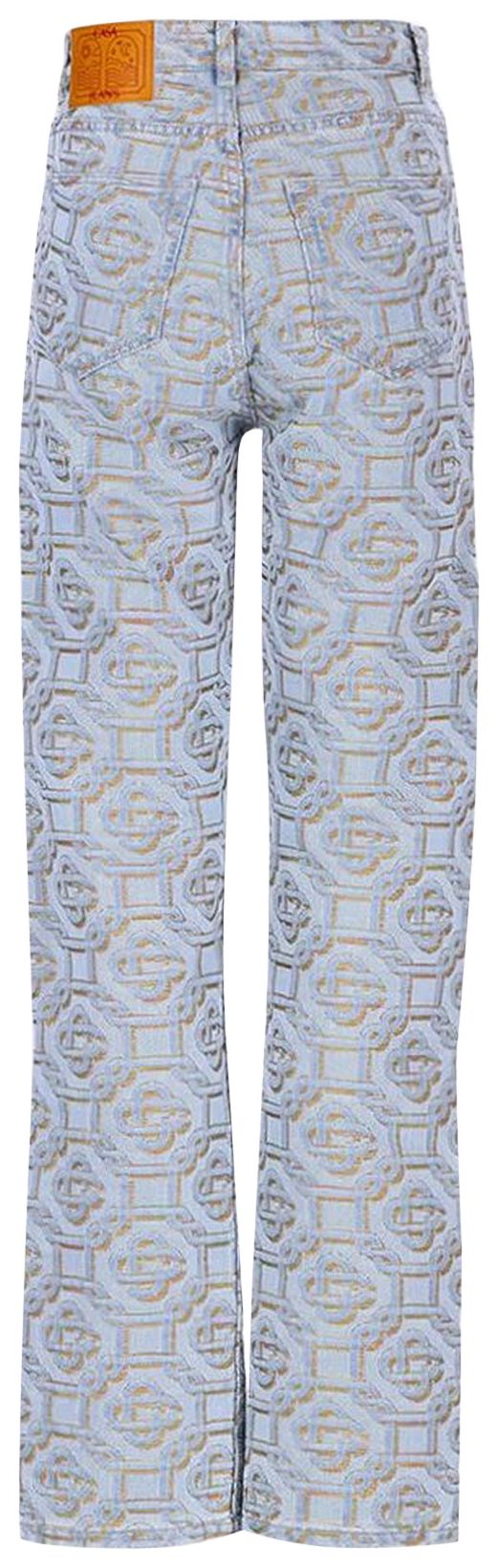 Casablanca Monogram Straight Leg Jeans Light Blue