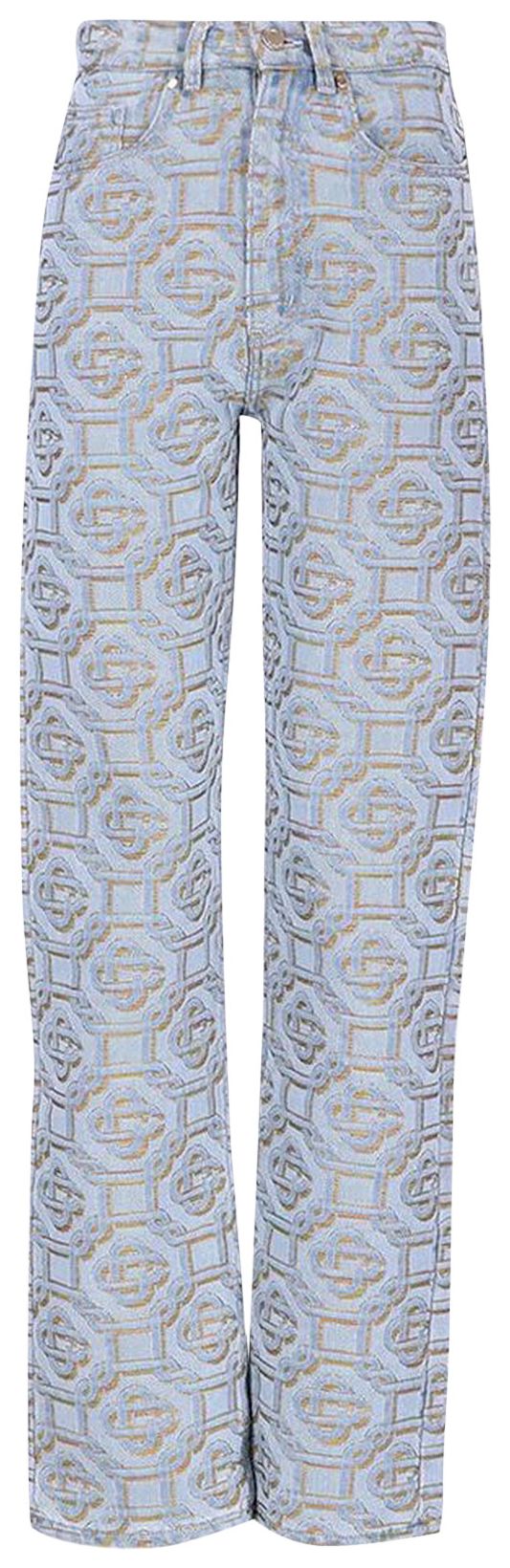 Casablanca Monogram Straight Leg Jeans Light Blue
