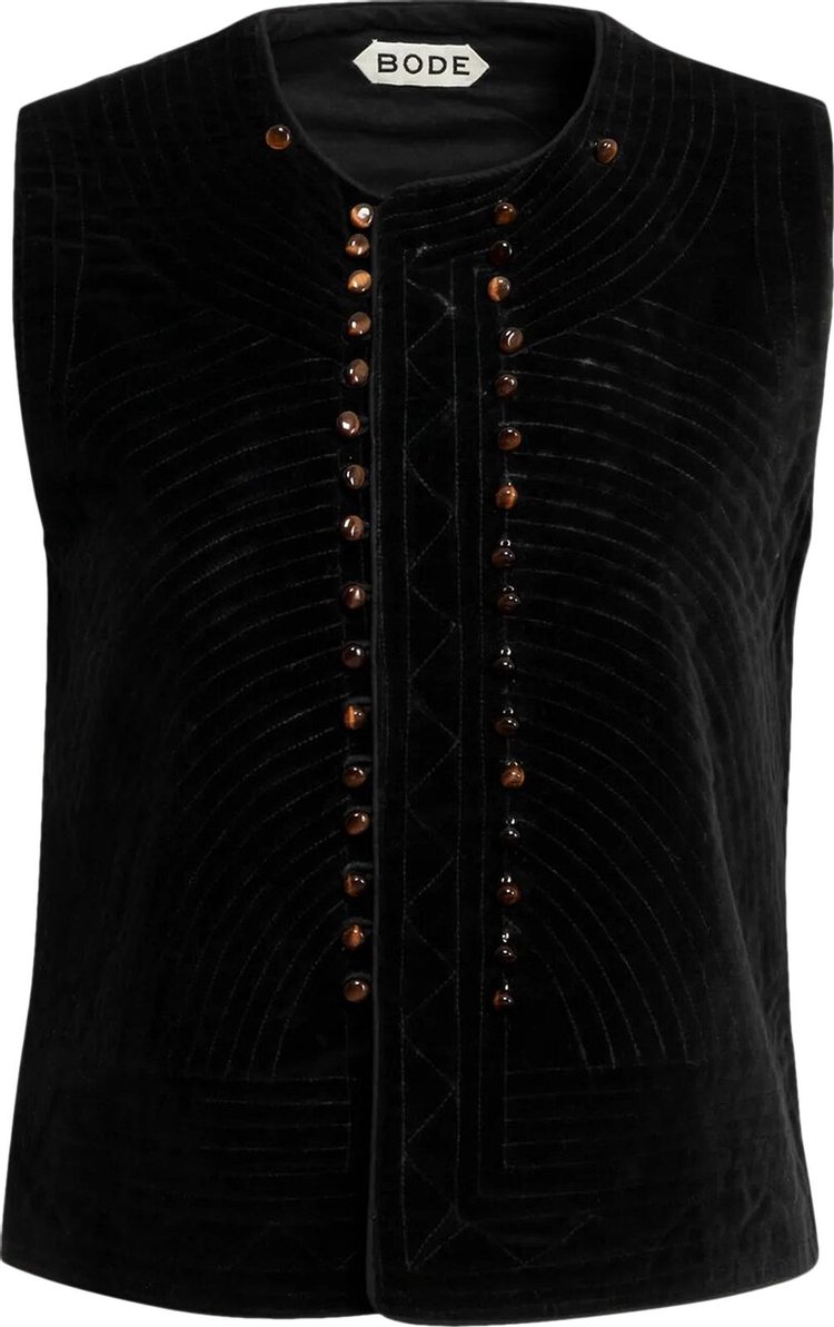 Bode Velvet Falmouth Vest 'Black'