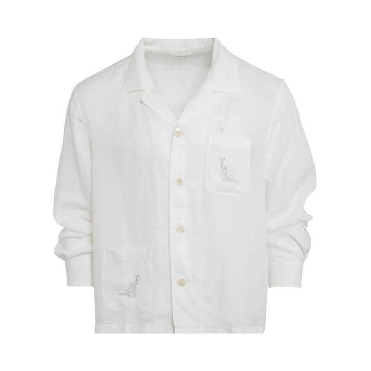 Bode Party Trick Long Sleeve Shirt WhiteMulticolor