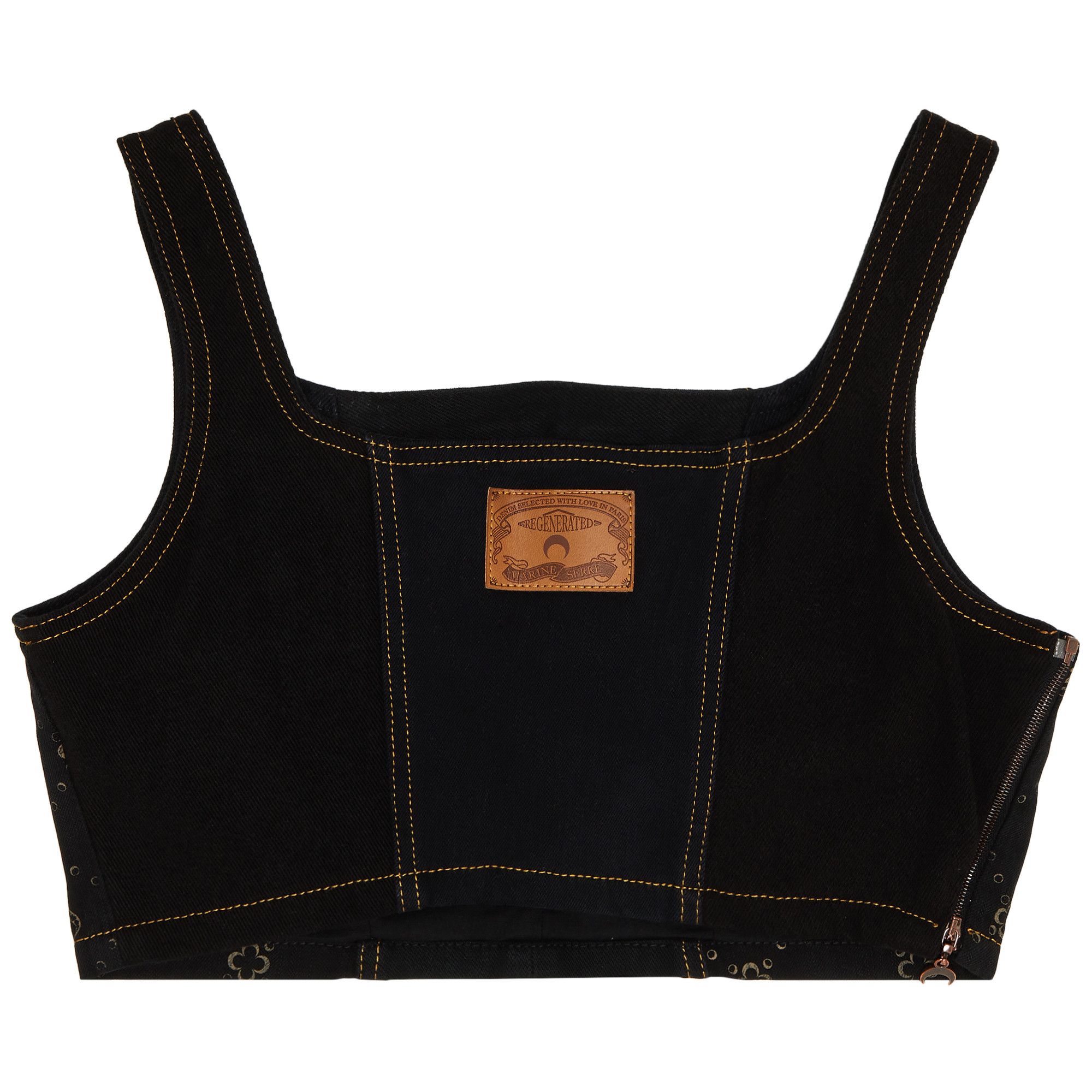Buy Marine Serre Regenerated Denim Bustier 'Blue' - WTO078