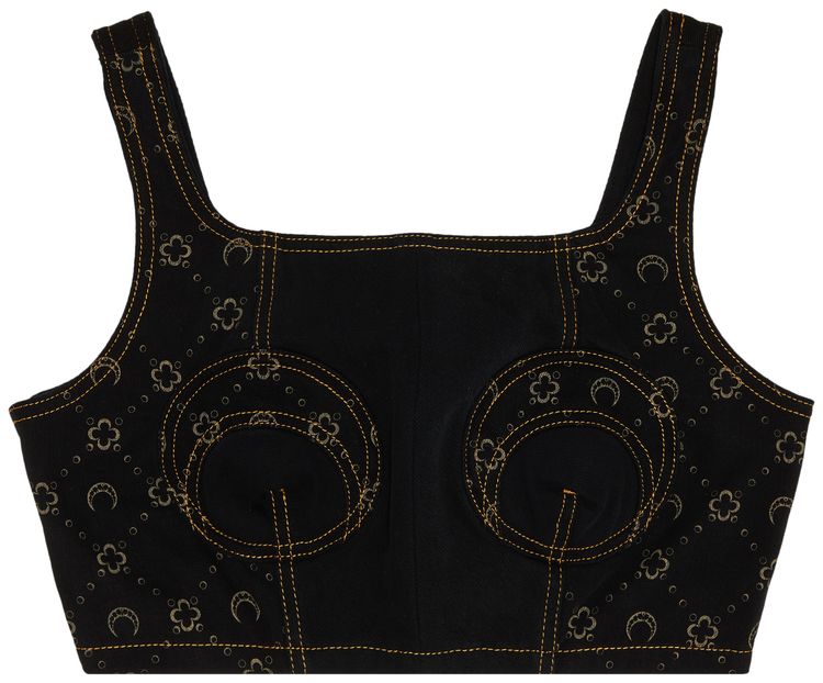 Marine Serre Regenerated Denim Bustier Blue