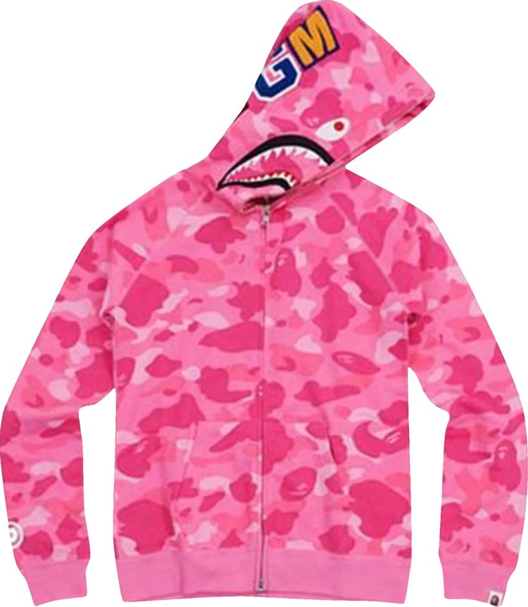 BAPE ABC Camo Shark Full Zip Hoodie Pink Men's - Multiple - US