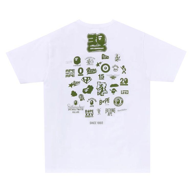 BAPE 30th Anniversary Tee 2 WhiteGreen