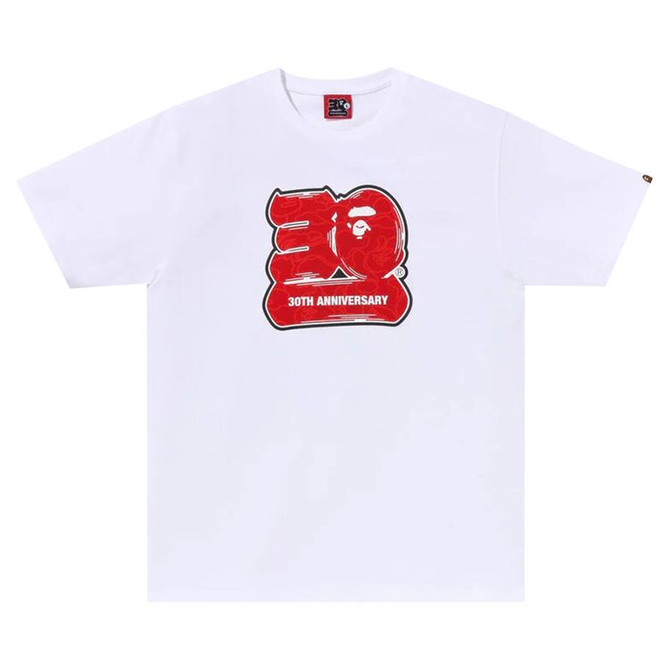 BAPE 30th Anniversary Tee 2 WhiteRed