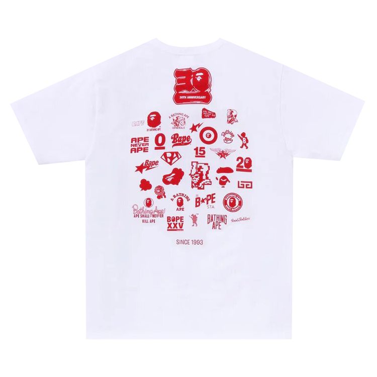 BAPE 30th Anniversary Tee 2 WhiteRed