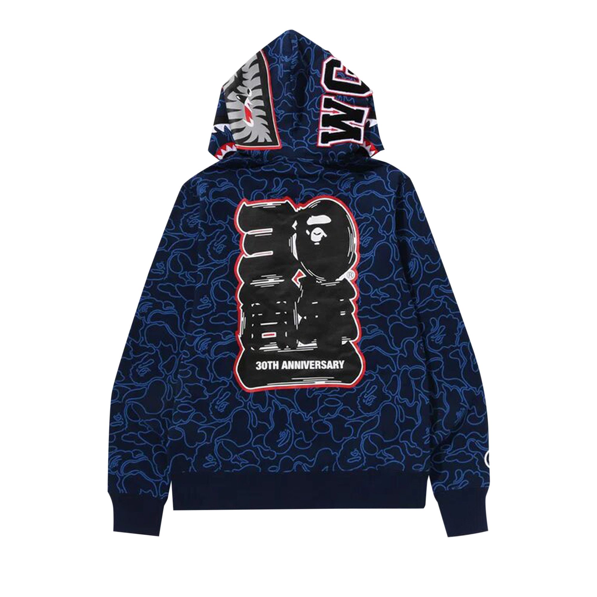 Buy BAPE 30th Anniversary Line Camo Shark Full Zip Hoodie Navy 1J70 115 001 NAVY GOAT AU