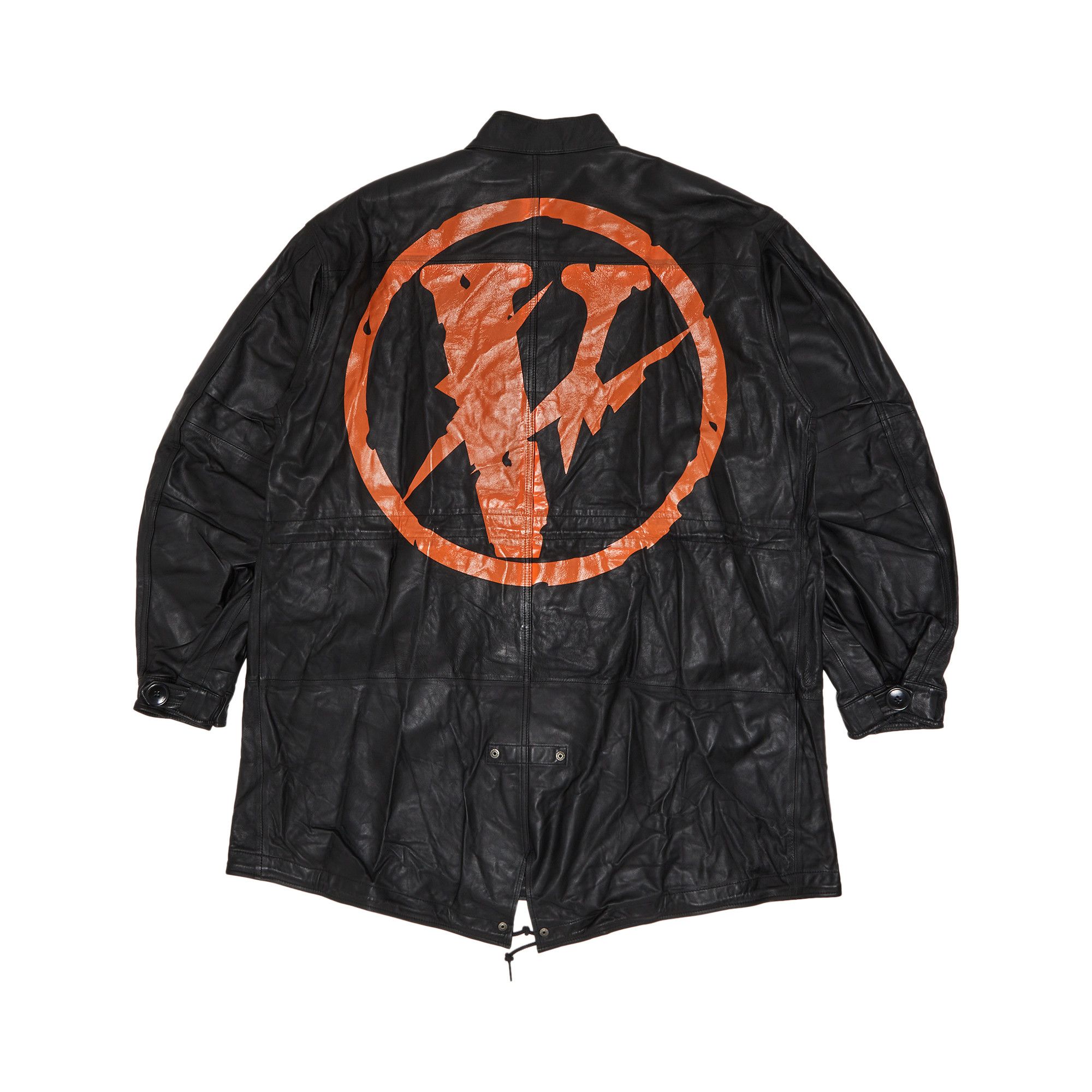 Buy Vlone x Fragment Design Leather Fish Tail Jacket 'Black