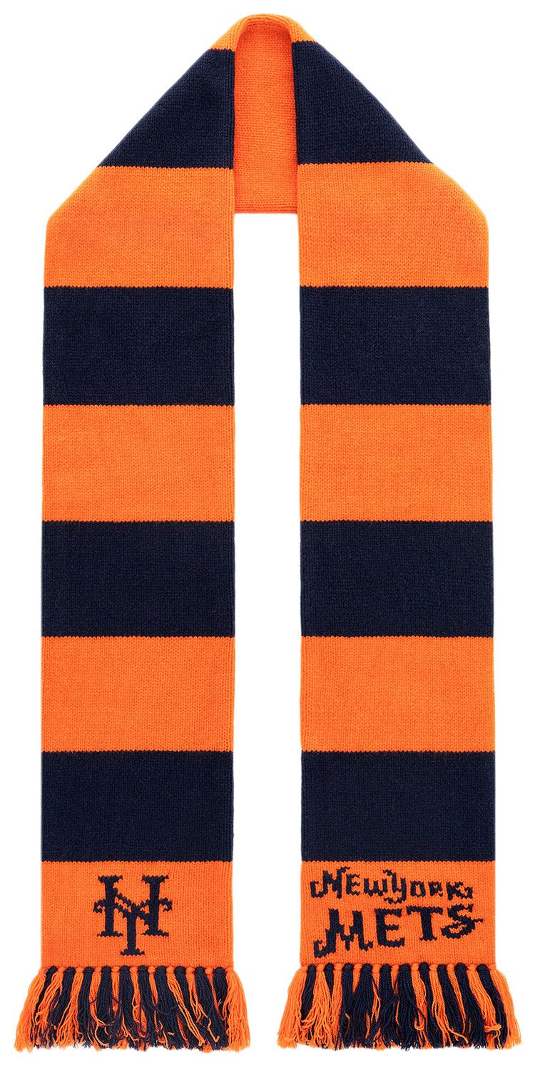 Aime Leon Dore x New York Mets Striped Wool Scarf EclipseOriole