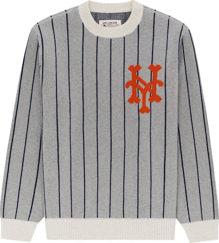 Buy Aimé Leon Dore x New York Mets Pinstripe Sweater 'Silver Mix ...