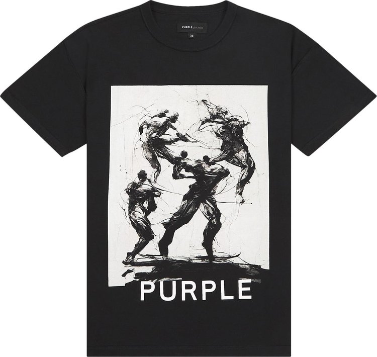 PURPLE BRAND Textured Inside Out T-Shirt 'Black'