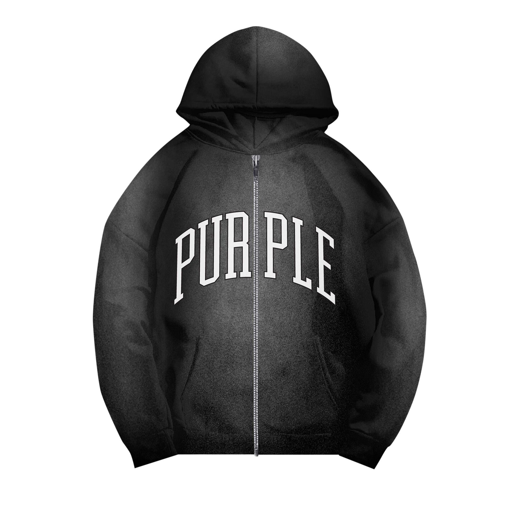 Buy PURPLE BRAND Heavyweight Fleece Full Zip Hoodie 'Black