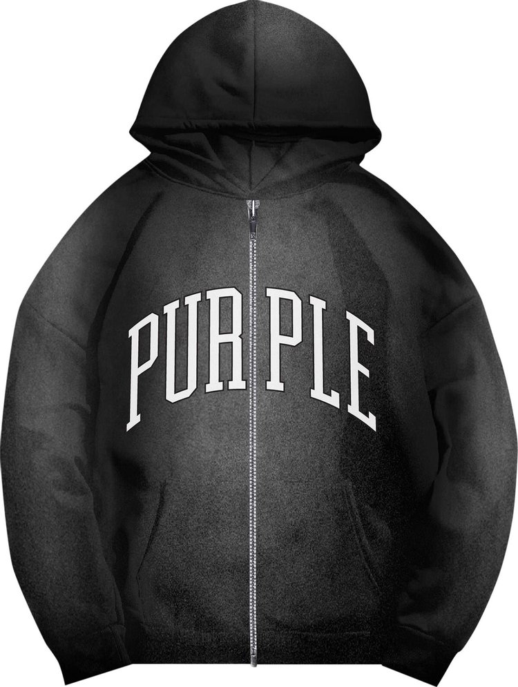 PURPLE BRAND Heavyweight Fleece Full Zip Hoodie 'Black'