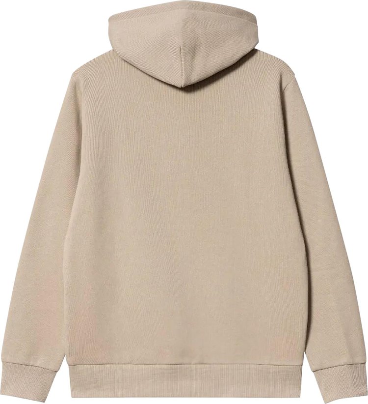 Carhartt WIP Hooded Script Embroidery Sweatshirt Beige